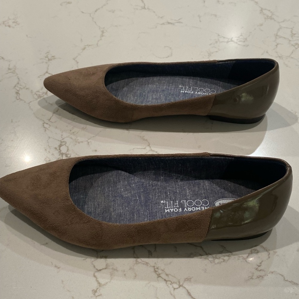Dr Scholls brown mixed materials shoes, Size 6